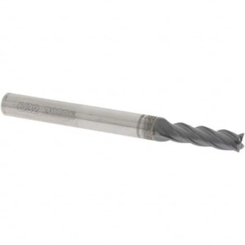 OSG 5/32, 9/16 LOC, 3/16 Shank Diam, 2 OAL, 4 Flute, Solid Carbide Square End Mill Single End, TiAlN Finish, Spiral F...
